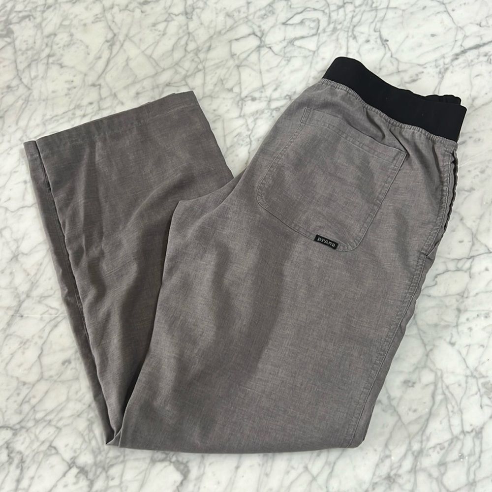 Prana Breathe Vaha Hemp Recycled Gray Pull On Pants Mens Medium
